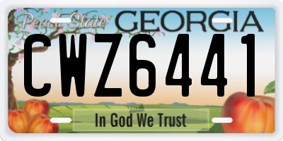 GA license plate CWZ6441