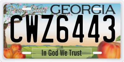 GA license plate CWZ6443