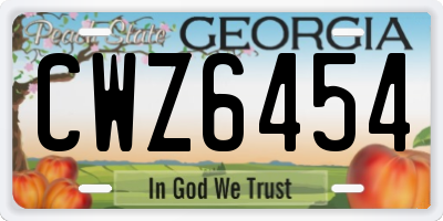 GA license plate CWZ6454