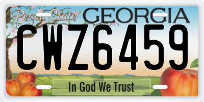 GA license plate CWZ6459