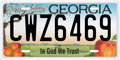 GA license plate CWZ6469