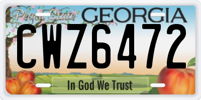 GA license plate CWZ6472
