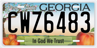 GA license plate CWZ6483