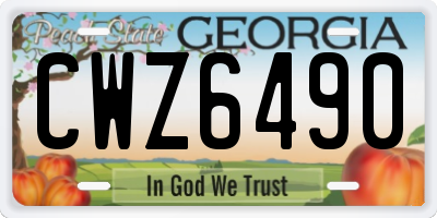 GA license plate CWZ6490