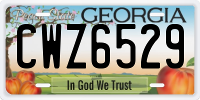 GA license plate CWZ6529