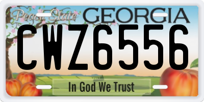GA license plate CWZ6556