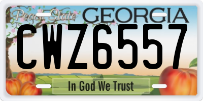 GA license plate CWZ6557