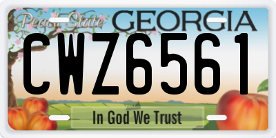 GA license plate CWZ6561