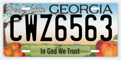 GA license plate CWZ6563