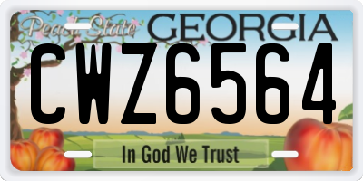 GA license plate CWZ6564