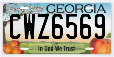 GA license plate CWZ6569