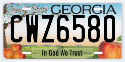 GA license plate CWZ6580
