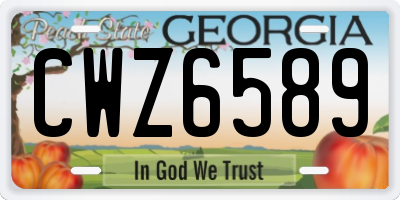 GA license plate CWZ6589