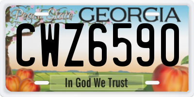 GA license plate CWZ6590
