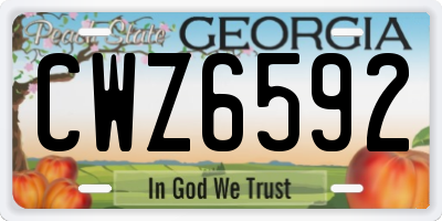 GA license plate CWZ6592