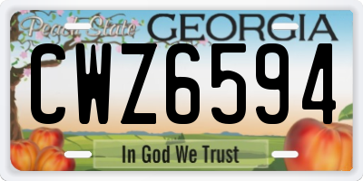 GA license plate CWZ6594