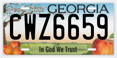 GA license plate CWZ6659
