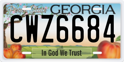 GA license plate CWZ6684