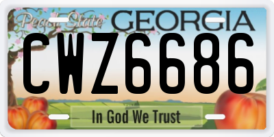 GA license plate CWZ6686