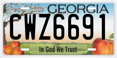 GA license plate CWZ6691