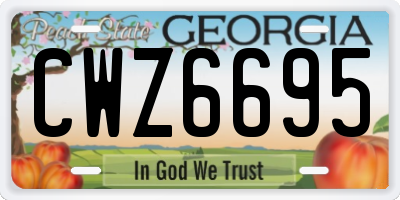 GA license plate CWZ6695