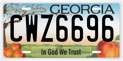 GA license plate CWZ6696
