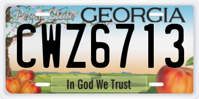 GA license plate CWZ6713
