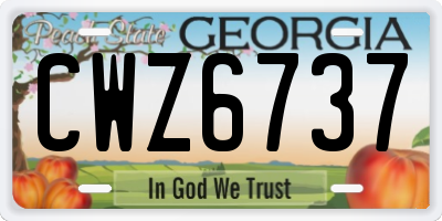 GA license plate CWZ6737