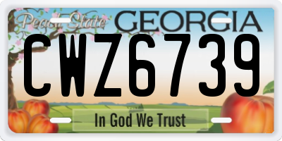 GA license plate CWZ6739