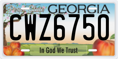 GA license plate CWZ6750