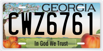 GA license plate CWZ6761