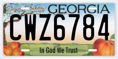 GA license plate CWZ6784
