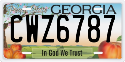 GA license plate CWZ6787