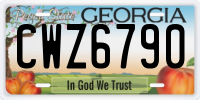 GA license plate CWZ6790