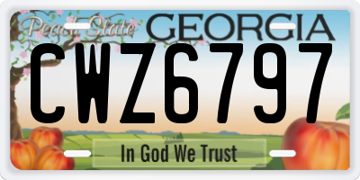 GA license plate CWZ6797