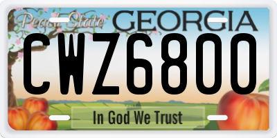 GA license plate CWZ6800