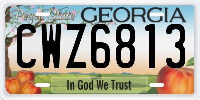 GA license plate CWZ6813