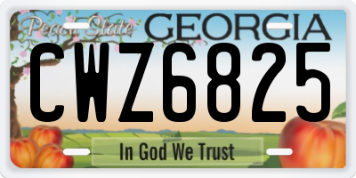 GA license plate CWZ6825