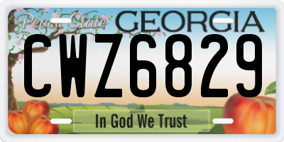 GA license plate CWZ6829
