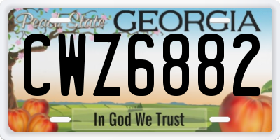 GA license plate CWZ6882