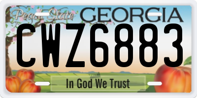 GA license plate CWZ6883