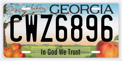 GA license plate CWZ6896