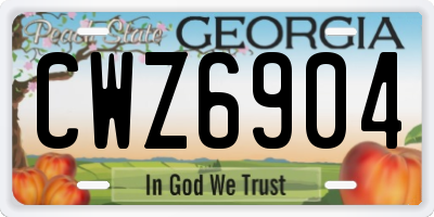 GA license plate CWZ6904