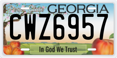 GA license plate CWZ6957