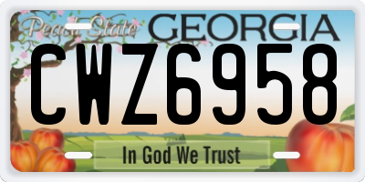 GA license plate CWZ6958