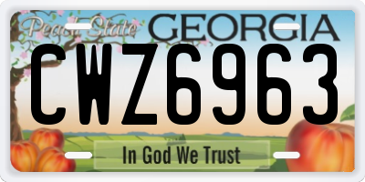 GA license plate CWZ6963