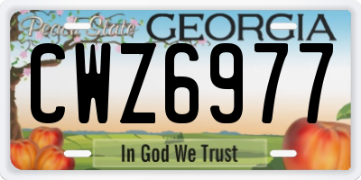 GA license plate CWZ6977