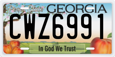 GA license plate CWZ6991