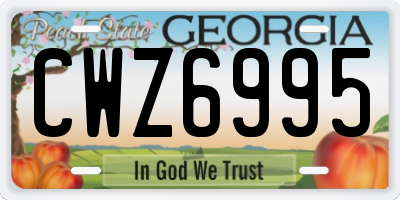 GA license plate CWZ6995