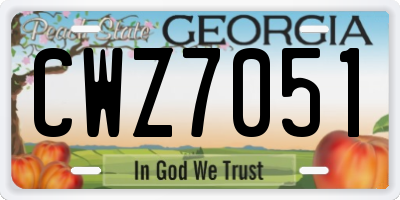 GA license plate CWZ7051